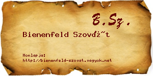 Bienenfeld Szovát névjegykártya
